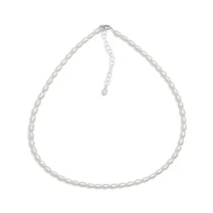 13"   2" Cultured Freshwater Rice Pearl Necklace
