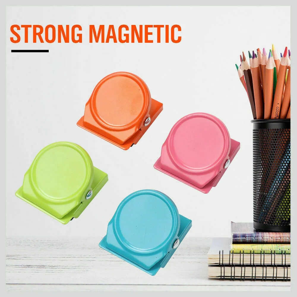 16Pc Magnetic Spring Clamps | Refrigerator Clips | Note Holders for Fridge