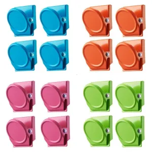 16Pc Magnetic Spring Clamps | Refrigerator Clips | Note Holders for Fridge