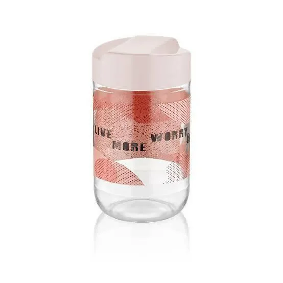 2 Pcs Glass Spice Jar 660 ml (*W3.2,*L3.2,*H6.0)Inches
