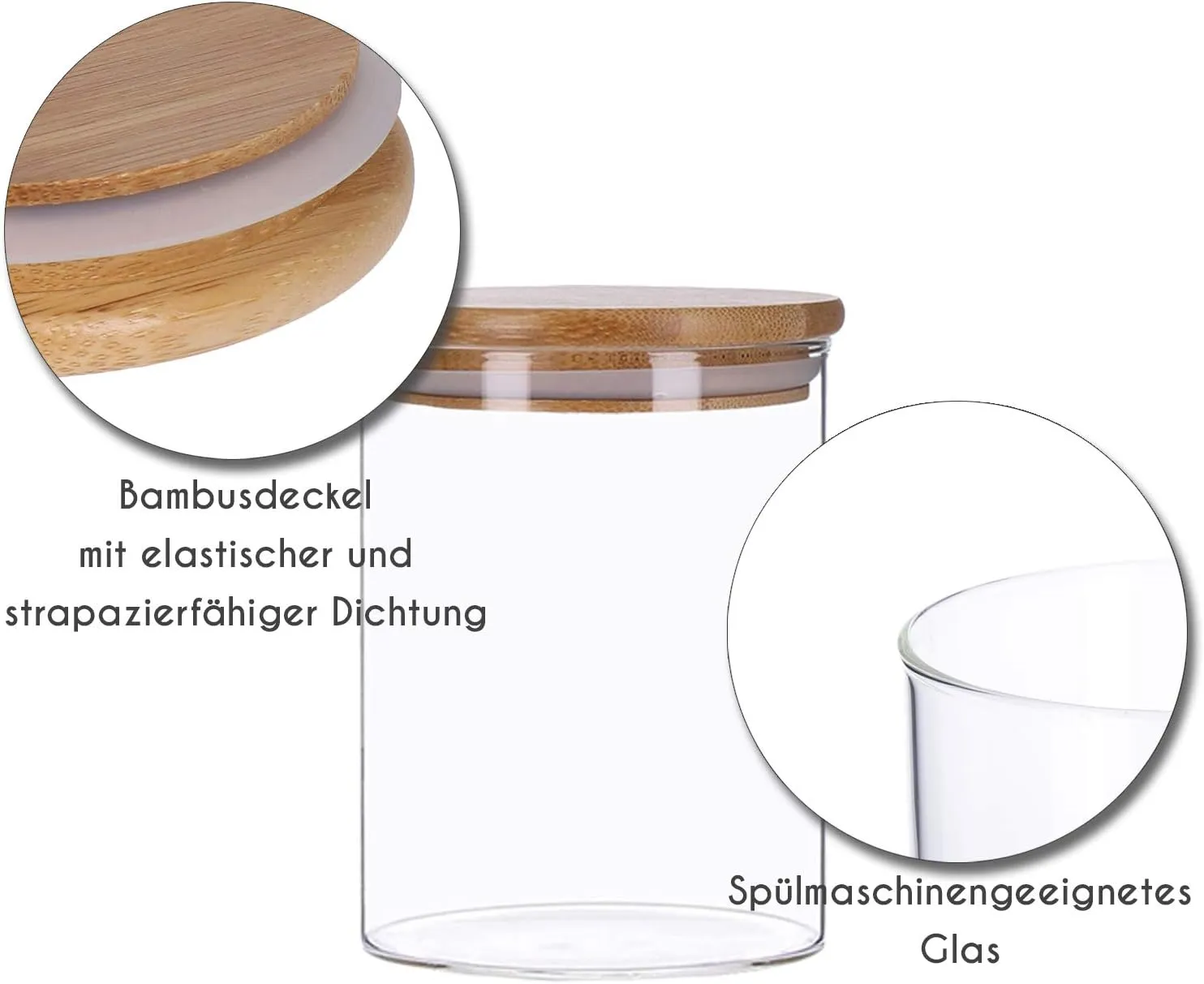 500Ml Glass Storage Jar With Bamboo Lid