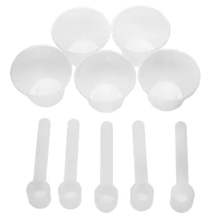 5PK Cup and Scoop Set - 25mL Cups & 2.5mL Scoops - Polypropylene