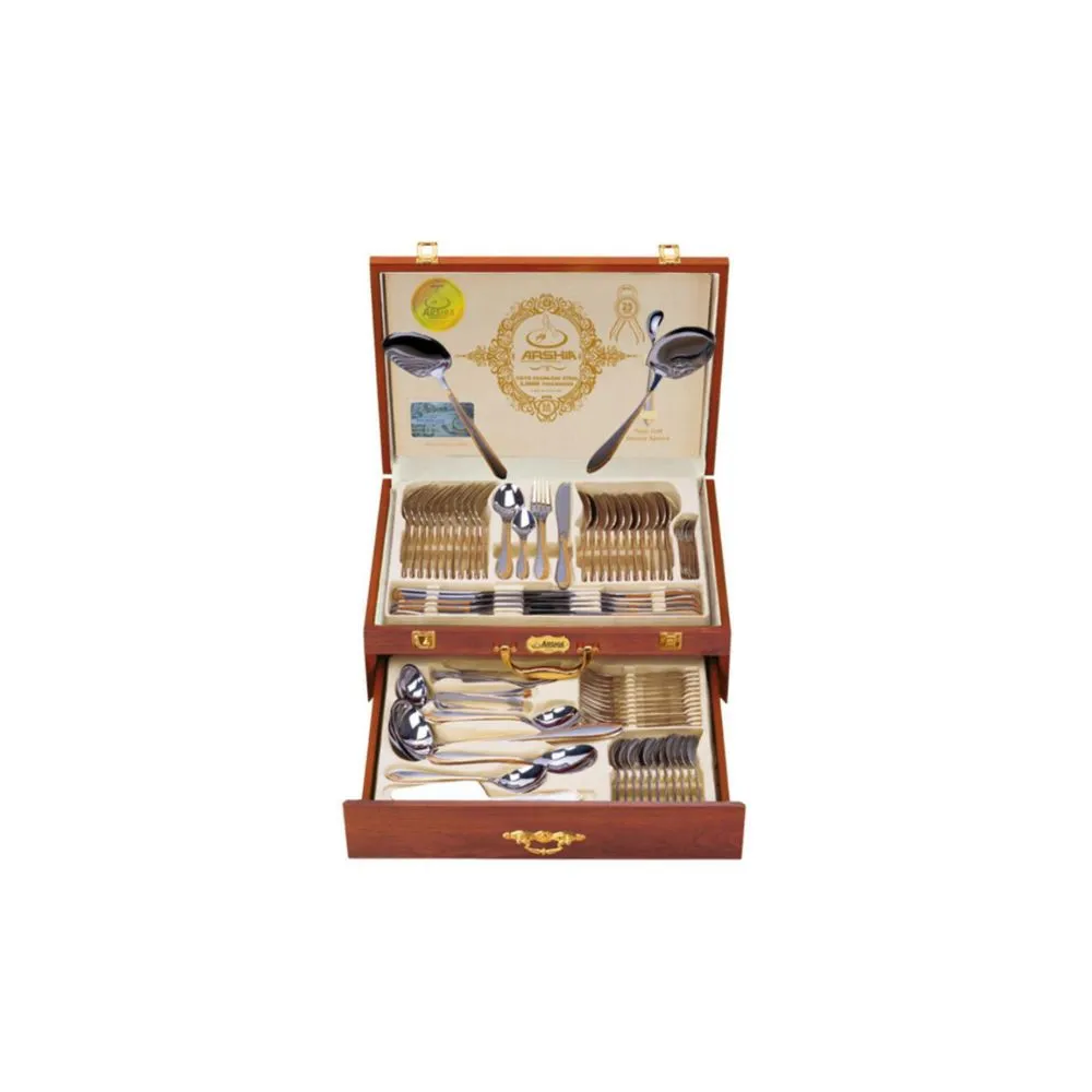 Arshia 133pcs Wooden Case Cutlery Set TM145GGS