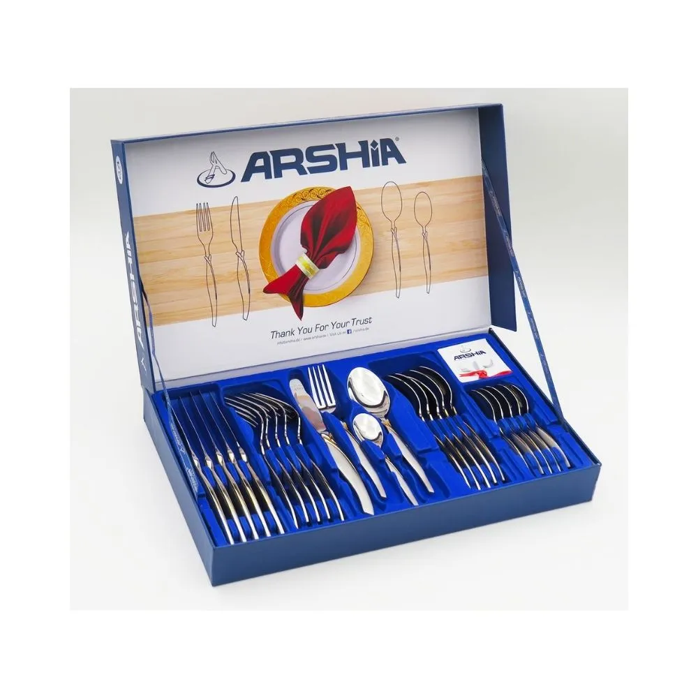 Arshia Gold and Silver Cutlery 24pc Set