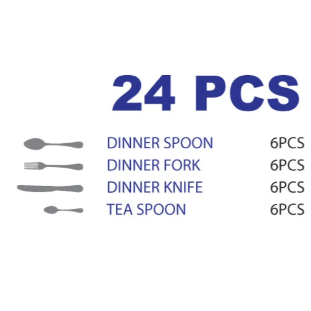 Arshia Gold and Silver Cutlery 24pc Set