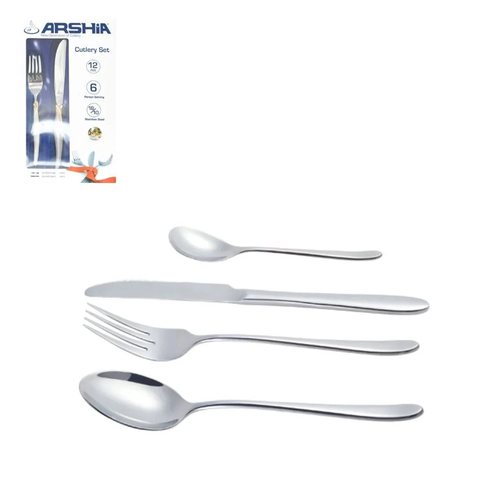 Arshia Silver Fruit Knife & Fruit Fork 12pc Cutlery Set