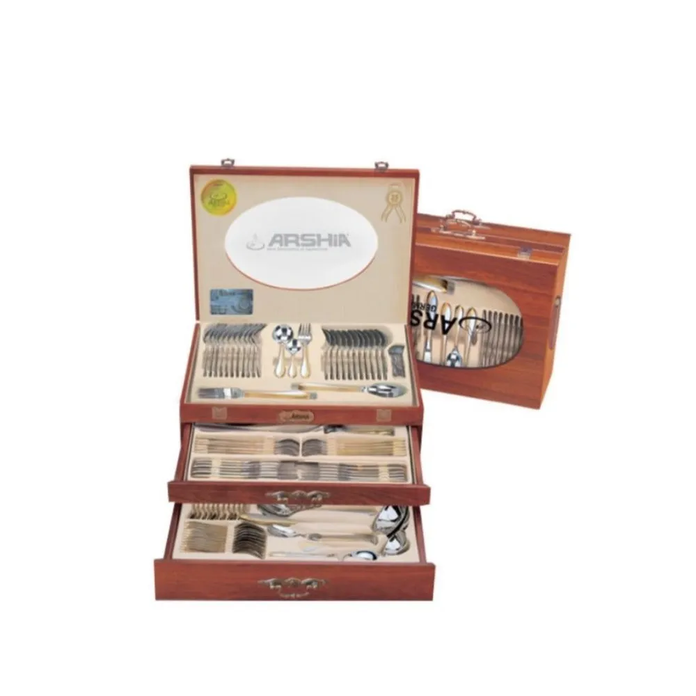 Arshia Silver Matte Cutlery 133pc Set