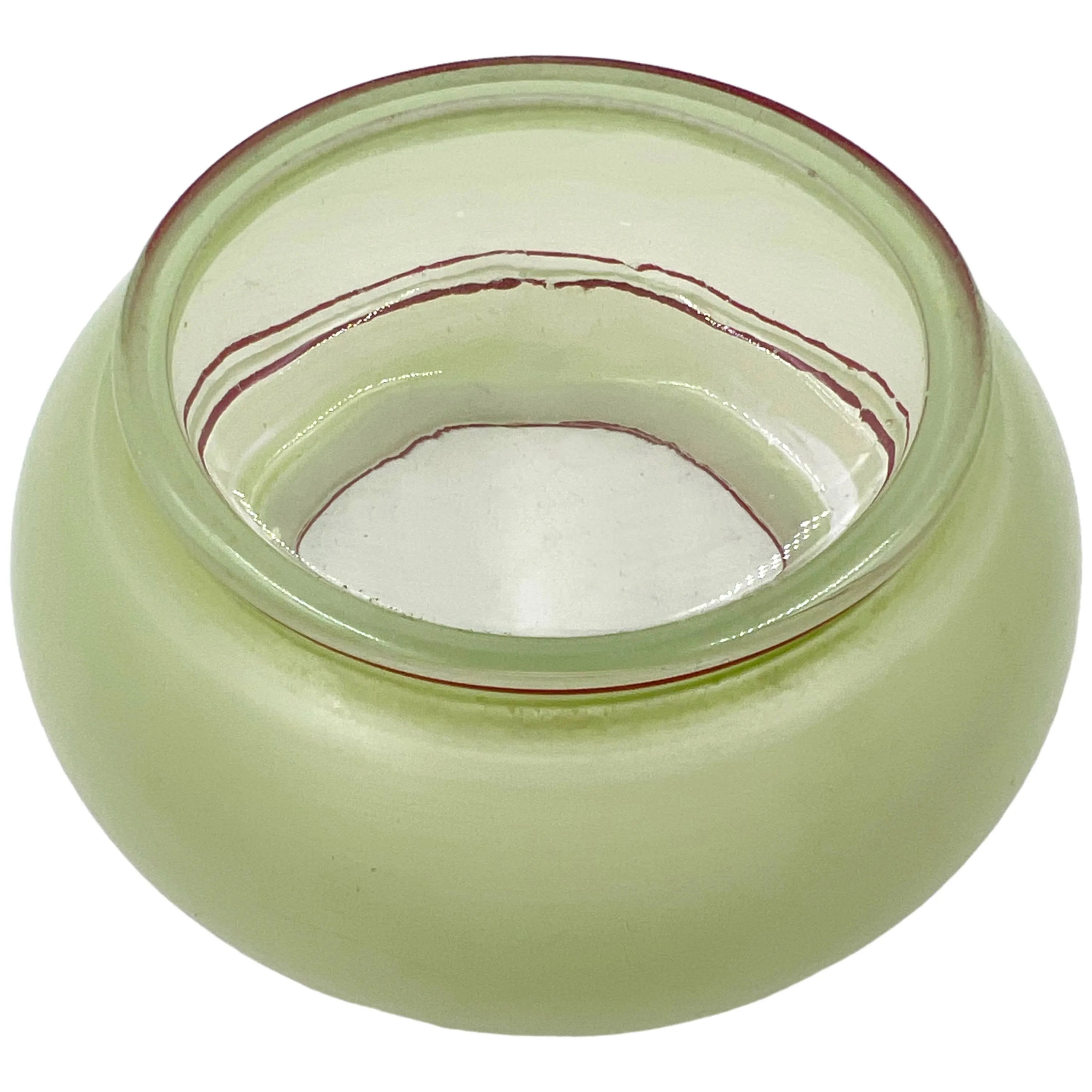 Art Deco Glass Powder Jar Enamel Painted Bauhaus Inspired Bird