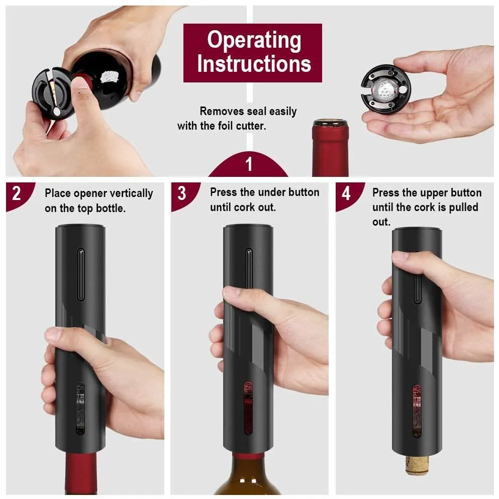 Automatic Electric Wine Bottle Corkscrew Opener