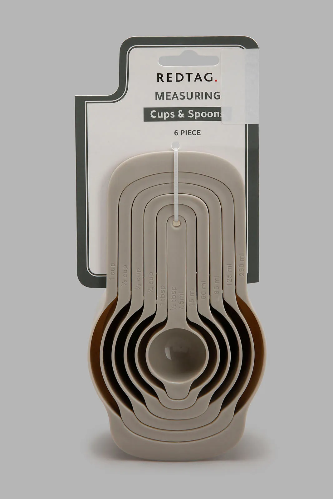 Beige Measuring Cups and Spoons Set (6 Piece)