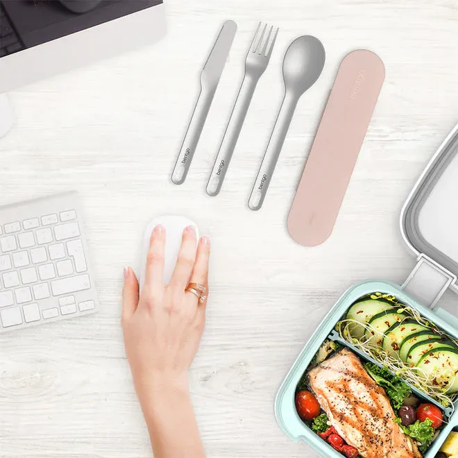 Bentgo Stainless Steel Travel Utensil Set - Rose Gold