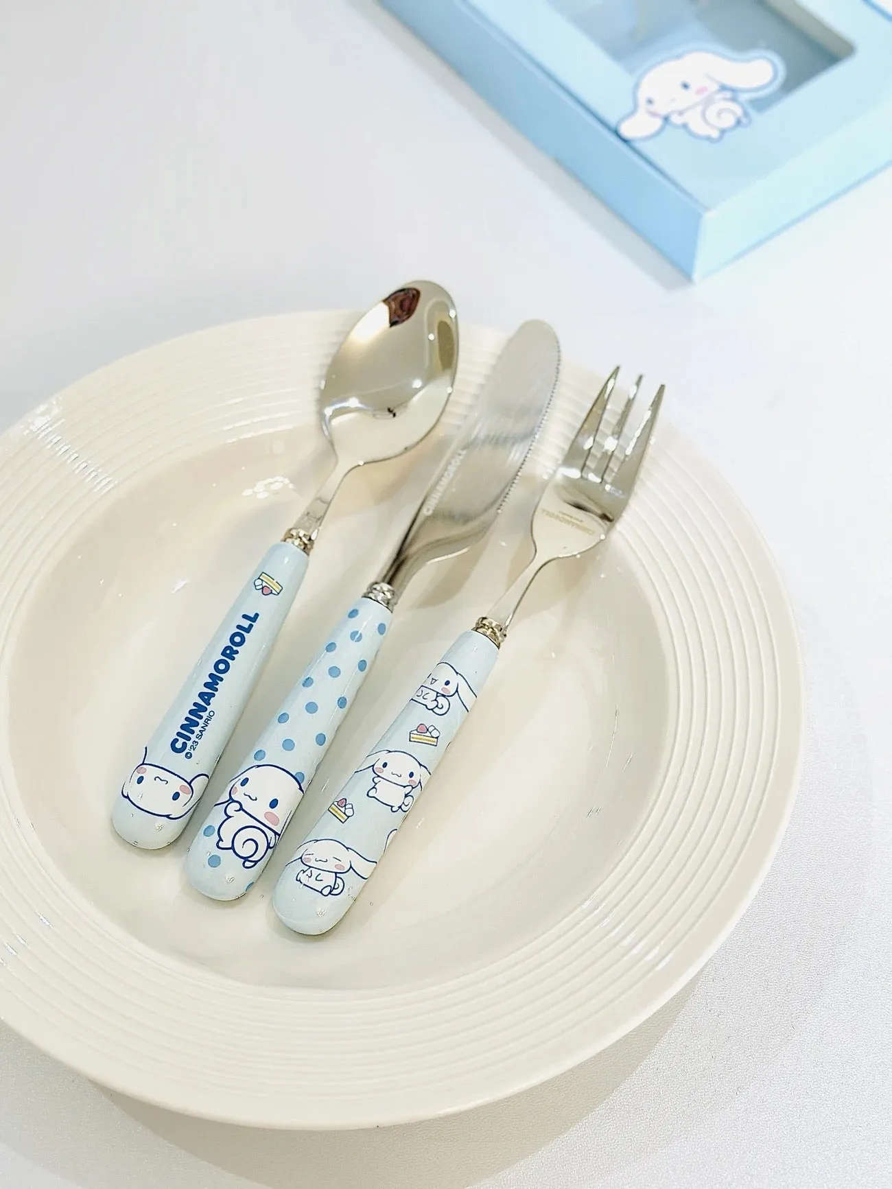 Cartoon Ceramic Stainless Steel Cutlery Set