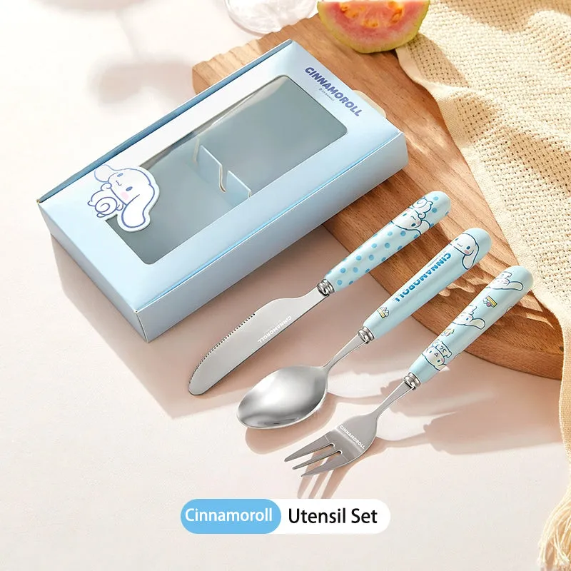 Cartoon Ceramic Stainless Steel Cutlery Set