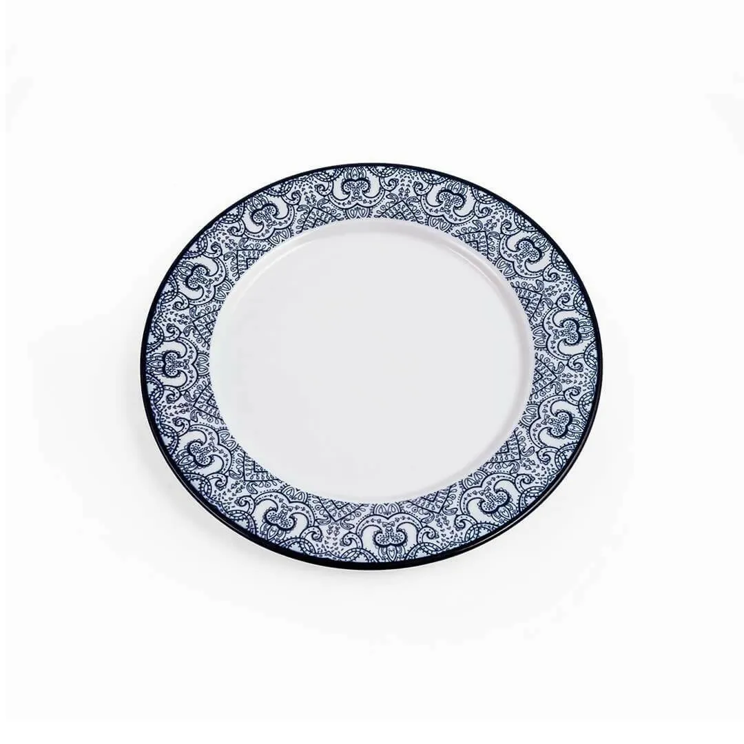 Che Brucia Arabesque Blue Porcelain Flat Plate