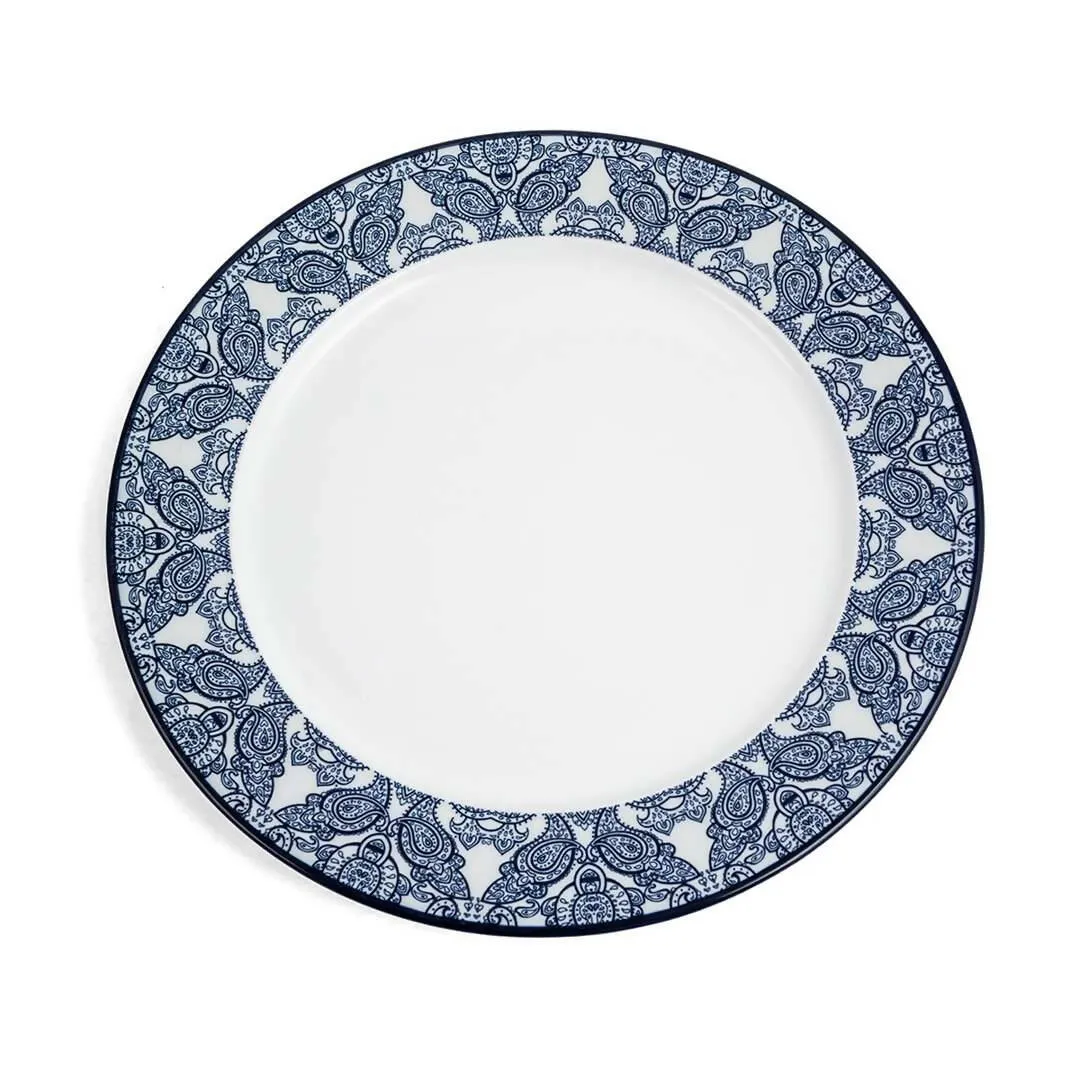Che Brucia Arabesque Blue Porcelain Flat Plate