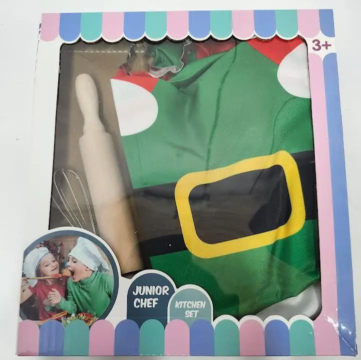 Child's Apron - Junior Chef Set - Santa's Little Helper Christmas RTCKCA