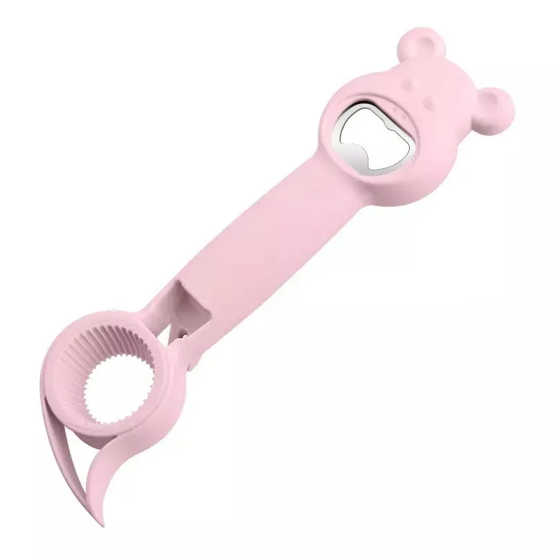 Cute 4 in 1 Multifunction Lid Remover, Stainless Steel Bottle Opener, Baer Unscrew Can opener, Jars Opener, Fridge Manual Lid Remover, Multifunctional Bottle Opener, 4 in 1 Lid Seal Remover, Water Bottle Opener for Women