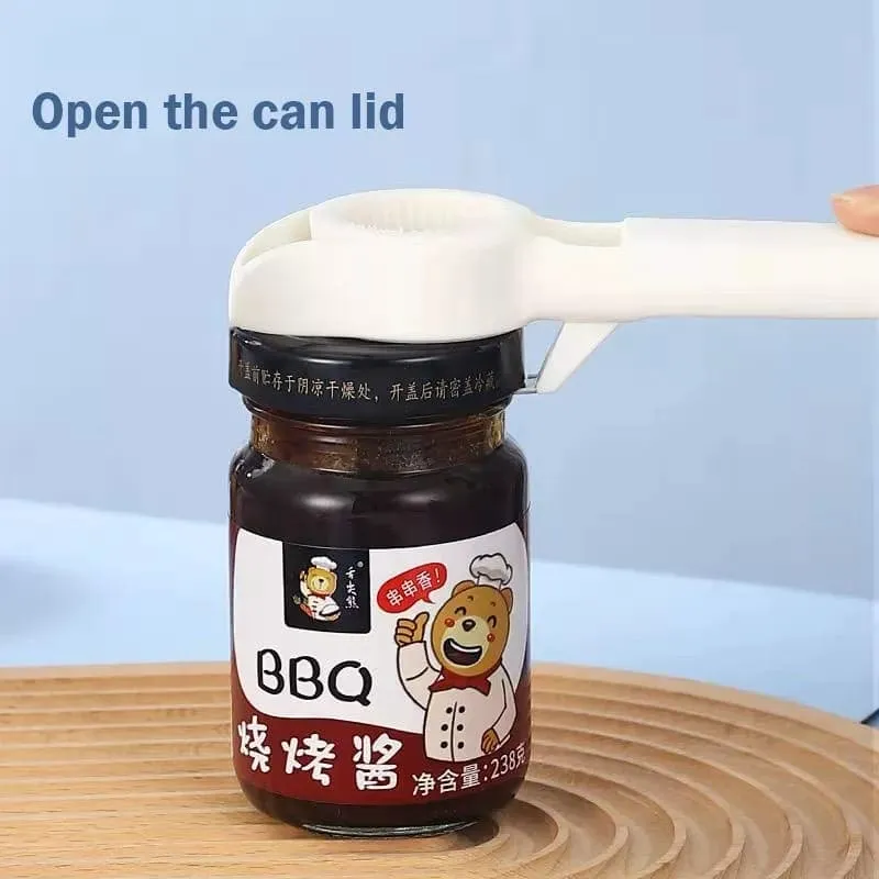 Cute 4 in 1 Multifunction Lid Remover, Stainless Steel Bottle Opener, Baer Unscrew Can opener, Jars Opener, Fridge Manual Lid Remover, Multifunctional Bottle Opener, 4 in 1 Lid Seal Remover, Water Bottle Opener for Women