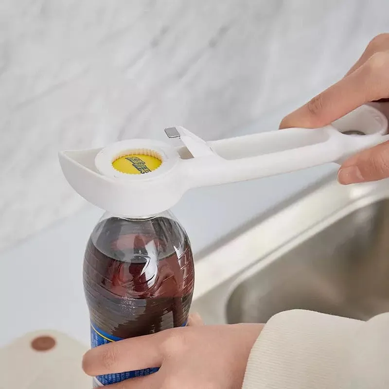 Cute 4 in 1 Multifunction Lid Remover, Stainless Steel Bottle Opener, Baer Unscrew Can opener, Jars Opener, Fridge Manual Lid Remover, Multifunctional Bottle Opener, 4 in 1 Lid Seal Remover, Water Bottle Opener for Women