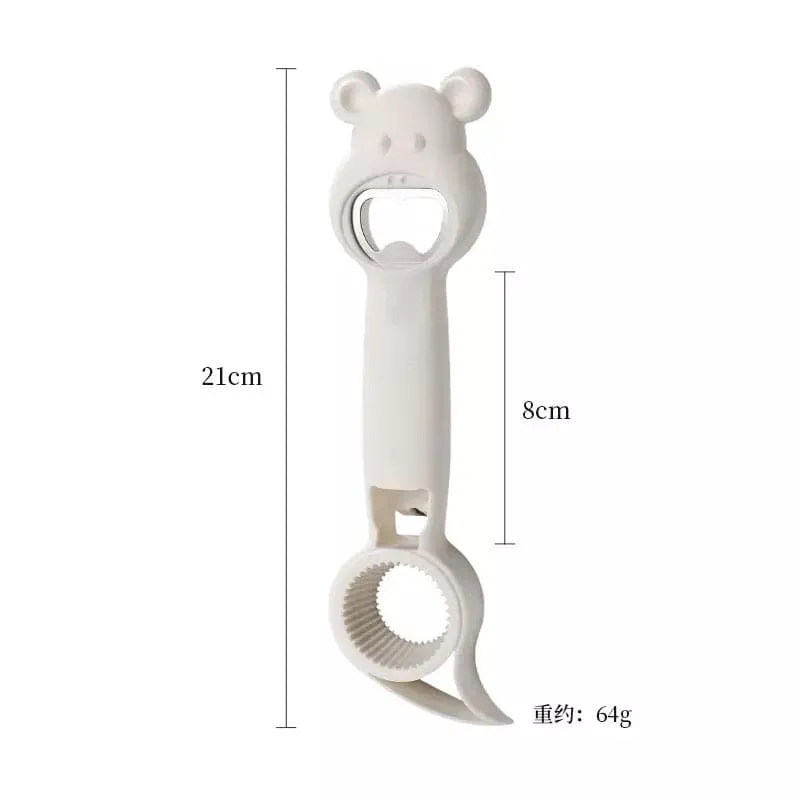 Cute 4 in 1 Multifunction Lid Remover, Stainless Steel Bottle Opener, Baer Unscrew Can opener, Jars Opener, Fridge Manual Lid Remover, Multifunctional Bottle Opener, 4 in 1 Lid Seal Remover, Water Bottle Opener for Women