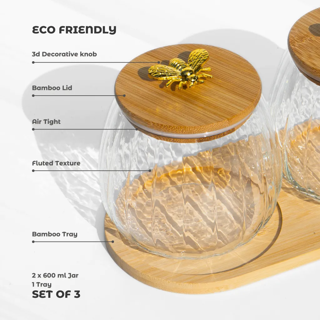 Fluted Storage Container Set with Tray