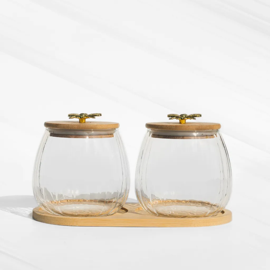 Fluted Storage Container Set with Tray