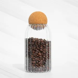 Fluted Storage Glass with Cork lid (750 ml)
