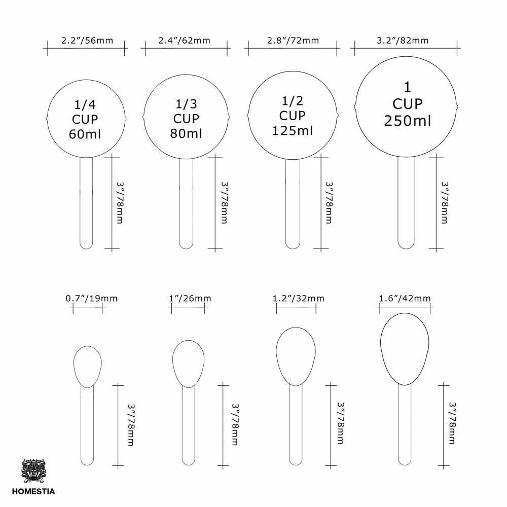 Gold measuring cup measuring spoon set