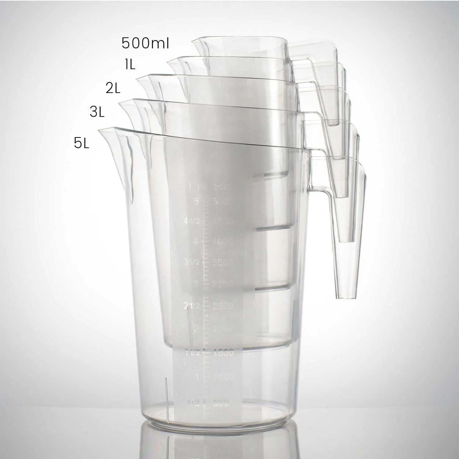 Hakka 5-Piece Clear Polycarbonate Measuring Cup Set