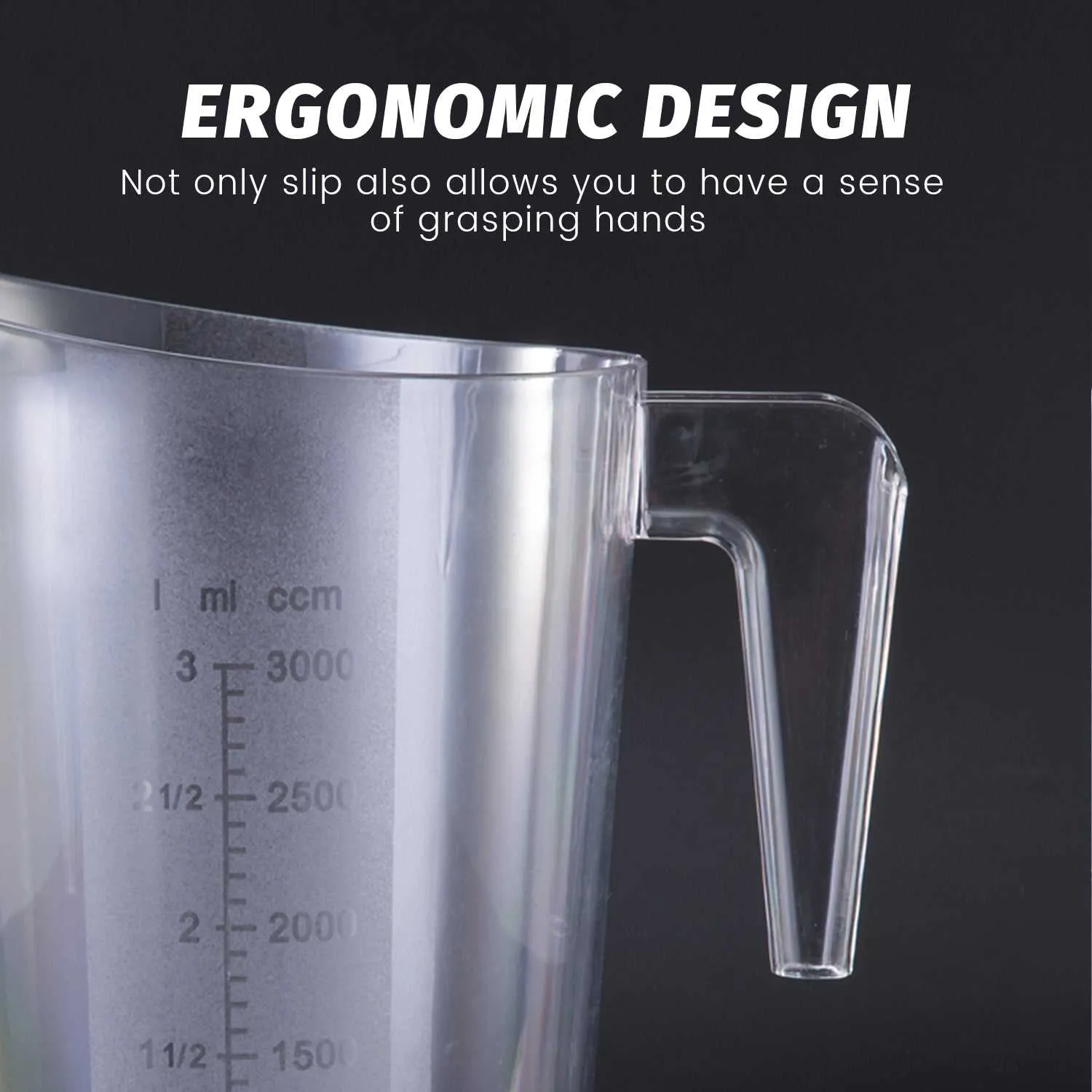 Hakka 5-Piece Clear Polycarbonate Measuring Cup Set