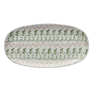 Hand-Stamped Stoneware Platter w/ Wax Relief Pattern