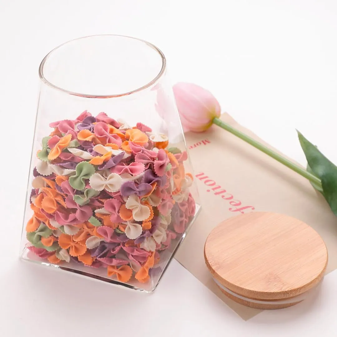 Heart Home Borosilicate Glass Jar with Bamboo Lid | Kitchen Organizer Items & Storage | Multi-utility, Leakproof, Airtight Storage Jar for Cookies, Snacks, Tea, Coffee, Sugar | Set of 2 (750ml)