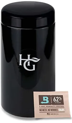 Herb Guard - Airtight Jar (1 Oz) and Smell Proof Container (500 ml) Comes with Humidity Pack to Keep Goods Fresh for Months