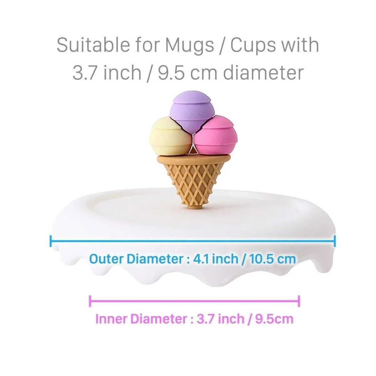 Ice Cream Silicone Cup Lid Cover Topper for Coffee Mug, Tea Cup, Glasses – Starbucks Accessories
