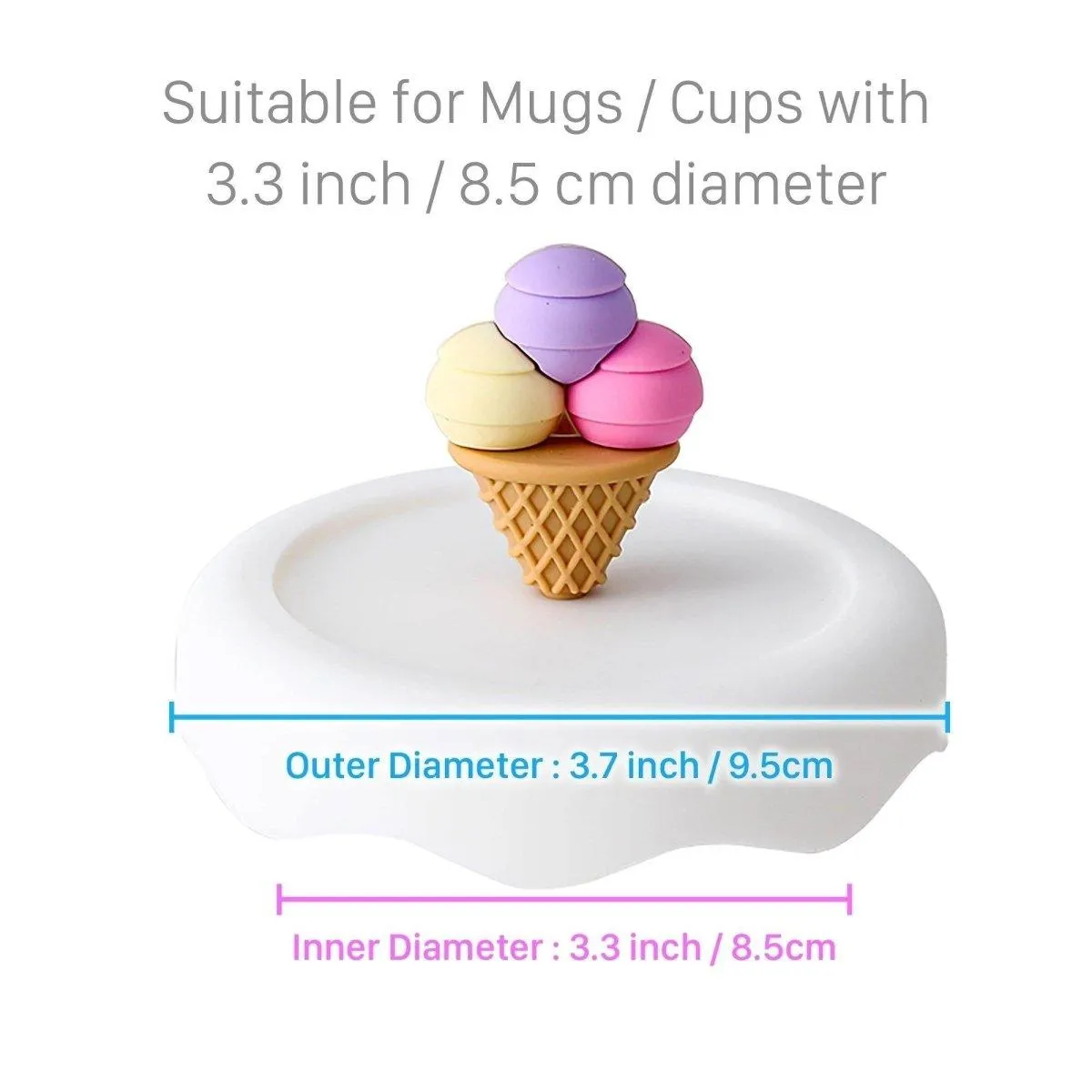 Ice Cream Silicone Cup Lid Cover Topper for Coffee Mug, Tea Cup, Glasses – Starbucks Accessories