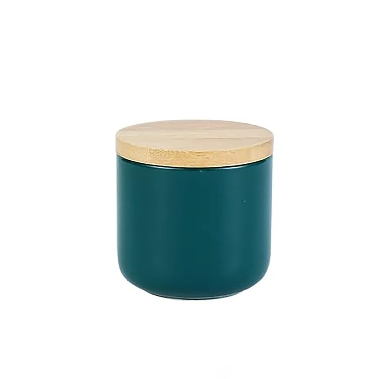 Kuber Industries 260ml Ceramic Jar for Kitchen Storage | Air-tight Container Set with Bamboo Lid | Multipurpose kitchen storage container for Snacks, Tea, Sugar | Teal | Pack of 3