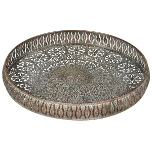 Large Round Filigree Serving Tray
