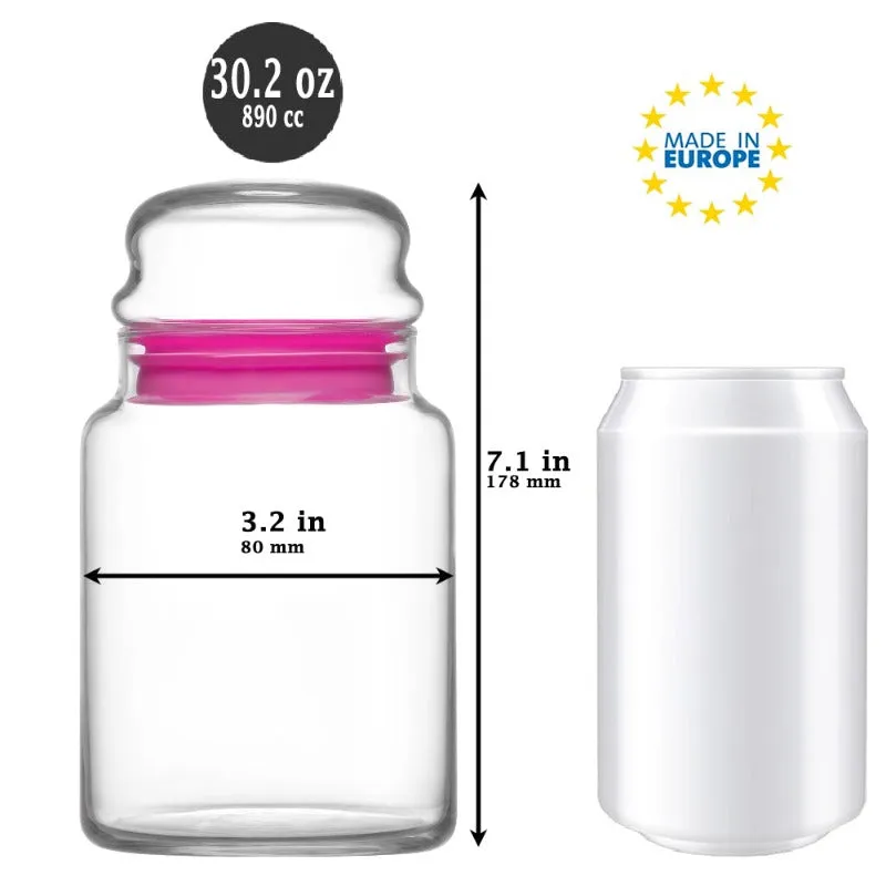 Lav Sera Food Containers with Airtight Glass Lids, 2 Pcs, 30 oz