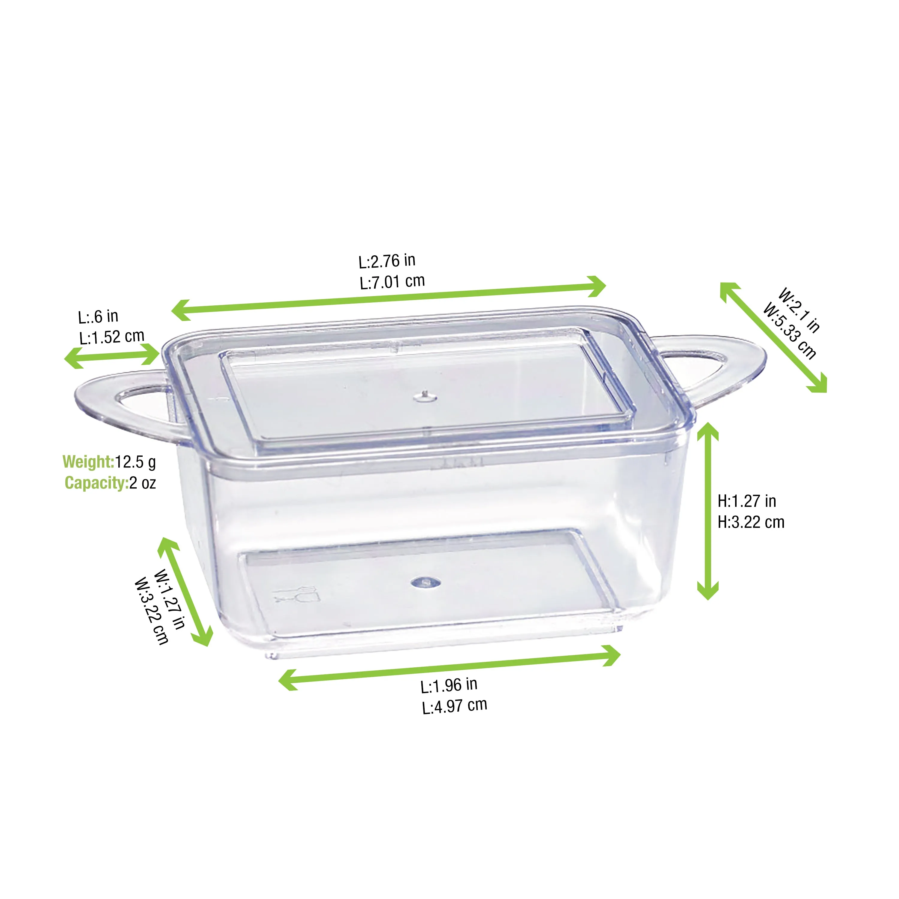 LOUKIA Transparent Casserole Dish with Rigid Lid  2.5oz