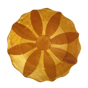 Marquetry Wood Daisy Plate