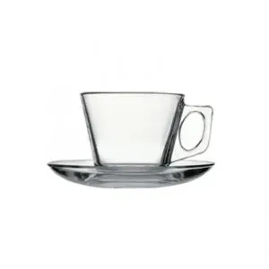 Pasabahce Vela Espresso-Tea Cup & Saucer 195ml 6pack
