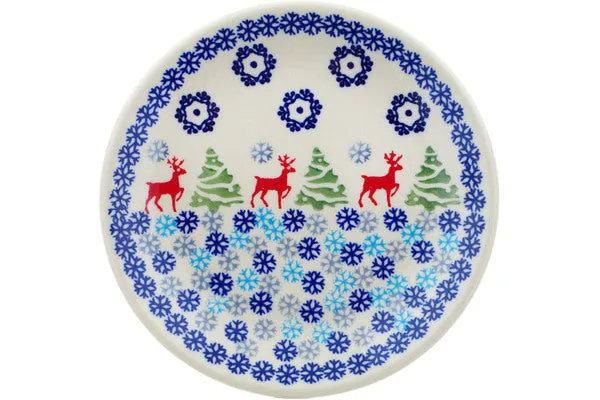 Polish Pottery 7" Plate Ring Around The Reindeer