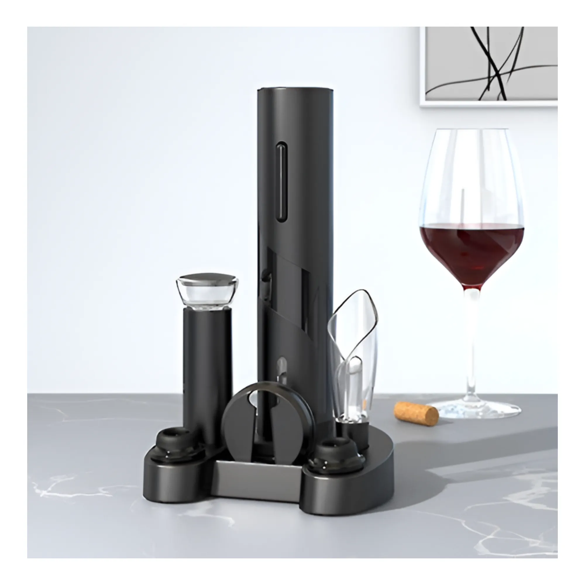 Portable Electric Battery-Operated Cordless Wine Bottle Opener Set