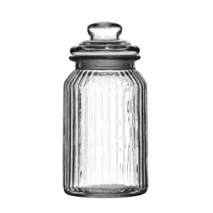 Premier 1300ML RND RIBBED GLS STORAGE JAR - 1209758