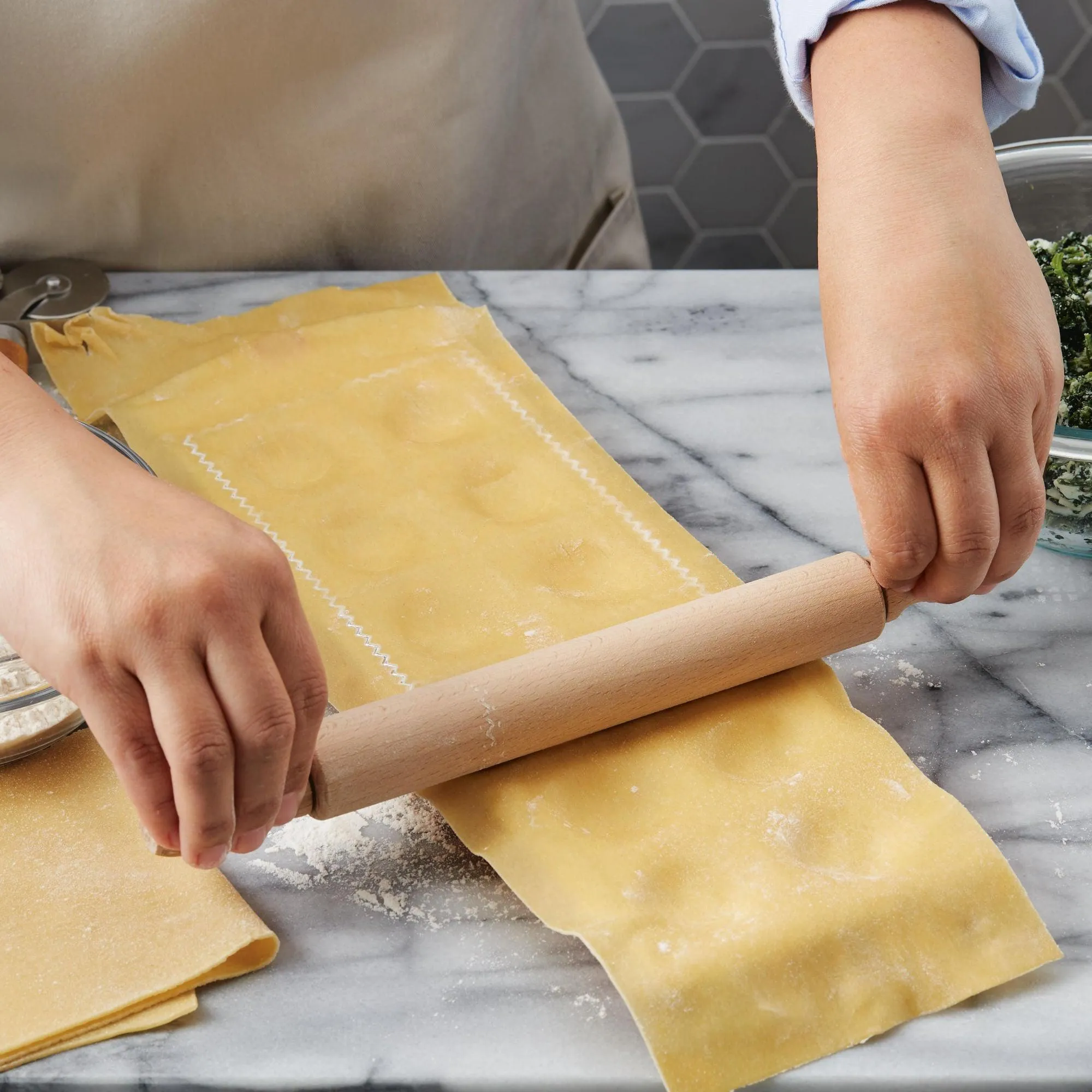 Ravioli Press with Mini Rolling Pin