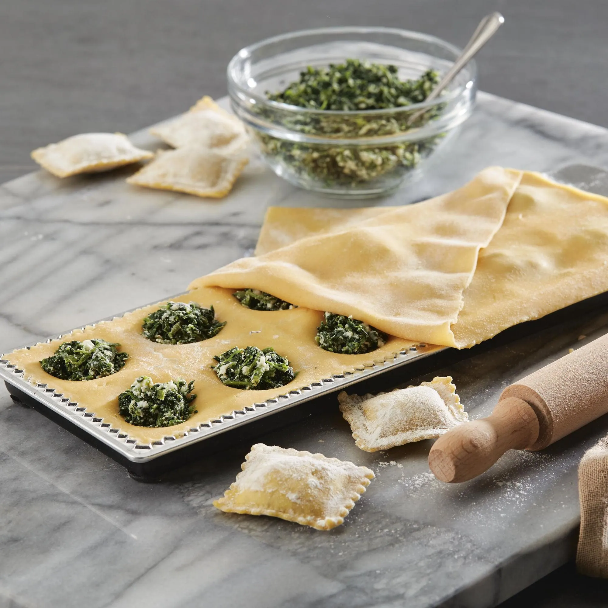 Ravioli Press with Mini Rolling Pin