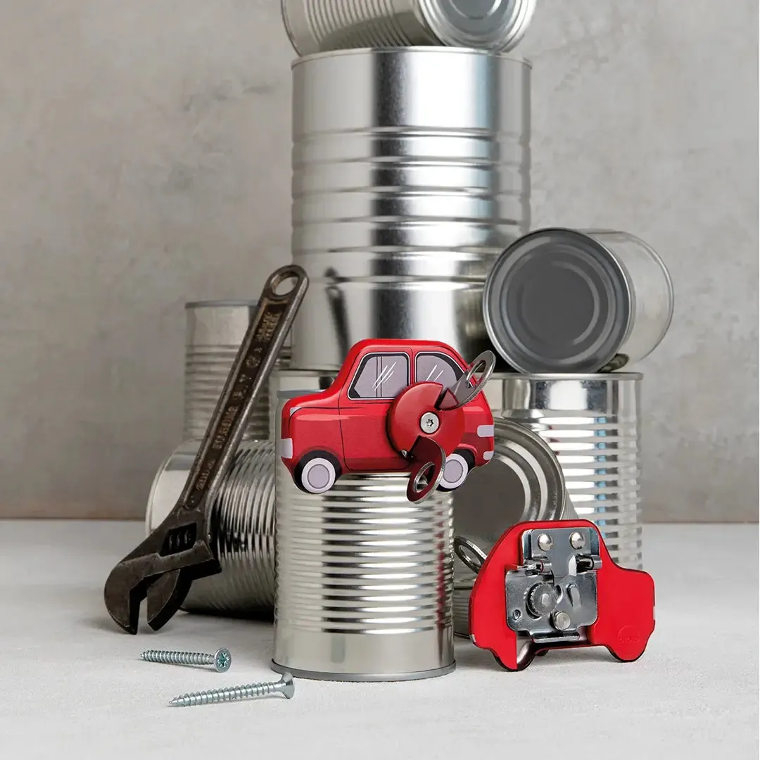 Red Car Can-Do Can Opener | Easy Grip Manual Can Opener | Fun Kitchen Gadget