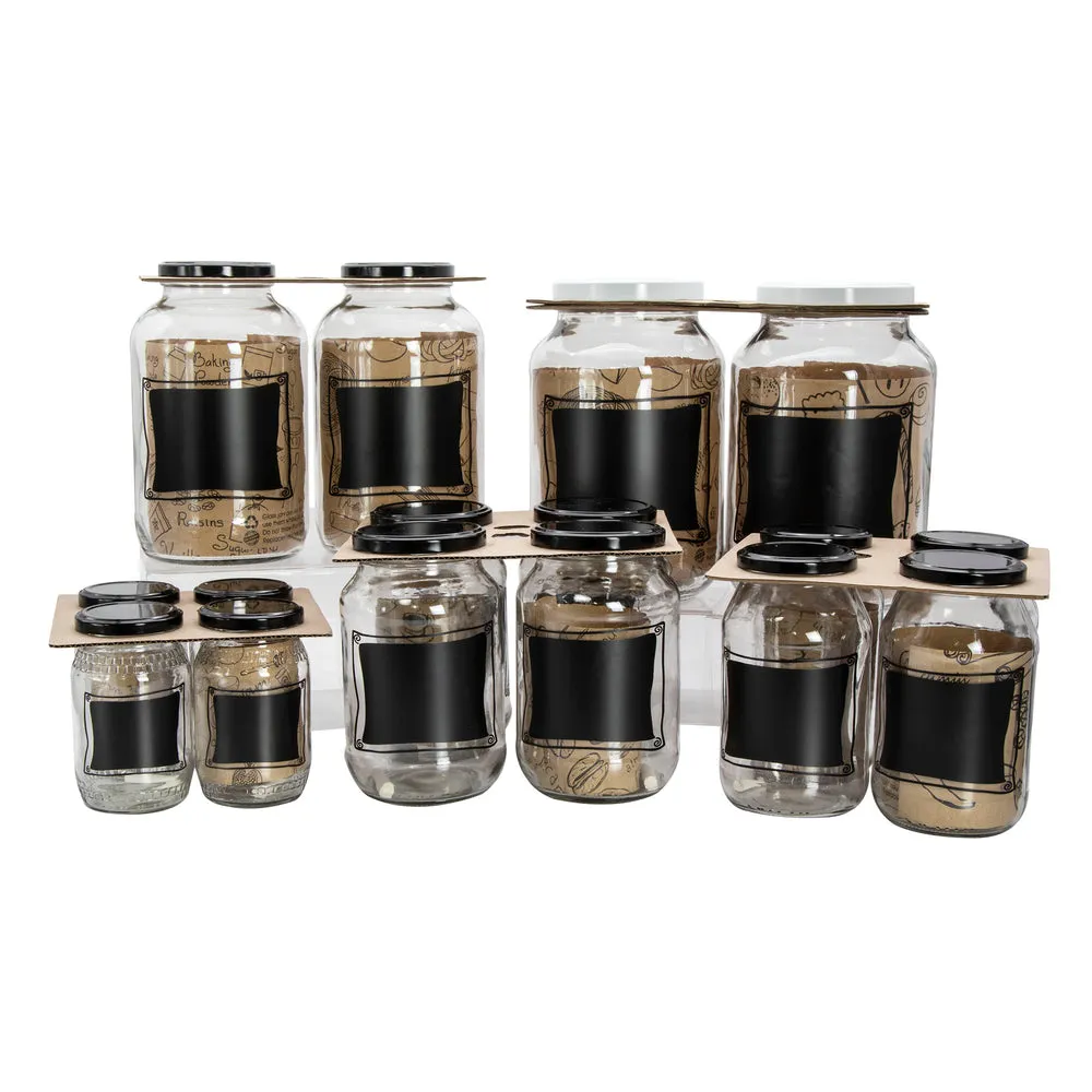 Regent Glass Jar 700ml with Chalkboard Notes 4pack 10503