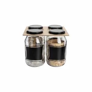 Regent Glass Jar 700ml with Chalkboard Notes 4pack 10503