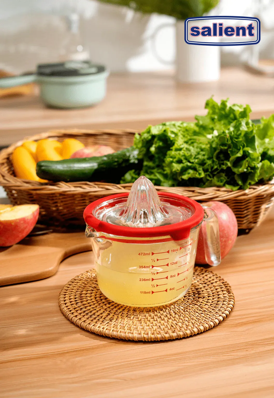 Salient 2-in-1 Glass Citrus Juicer & Precision Measuring Cup